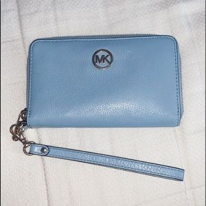 light blue MICHEAL KORS wristlet